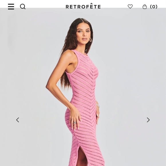 Shani Shemer Swimwear Retrofete Designer Kate Crochet Knit Midi Dress Barbie - Picture 5 of 17